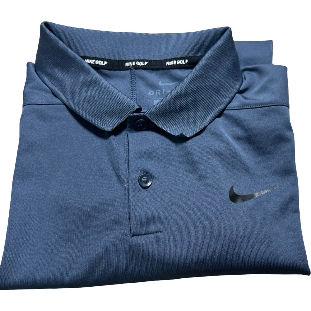 Nike Golf Dri-FIT Polo Mens Large Blue 891857-471 Good Short Sleeve Swoosh